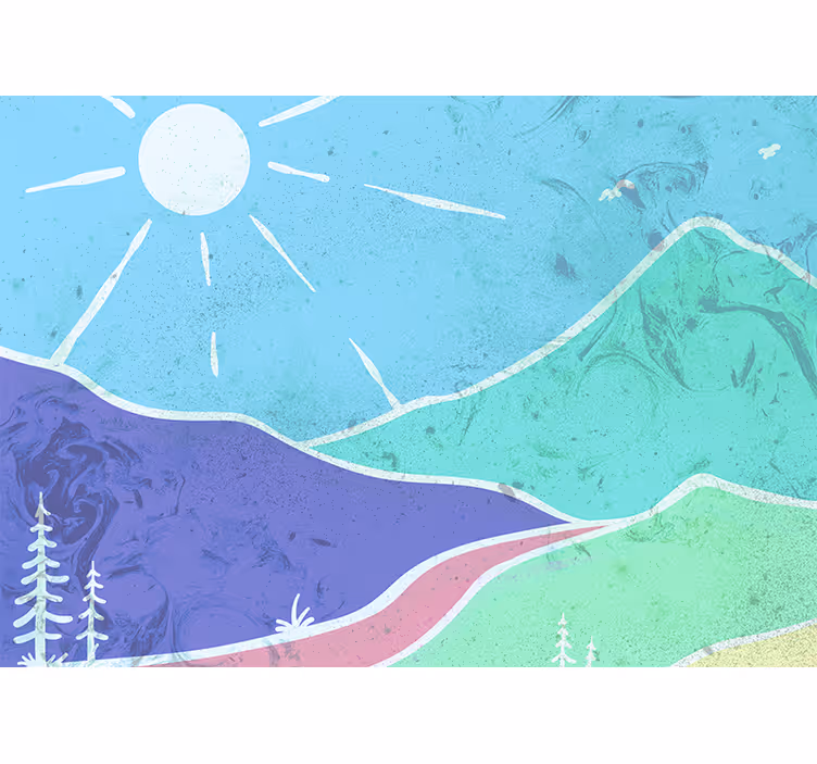 Landscape wall mural mountainous landscape scene - TenStickers