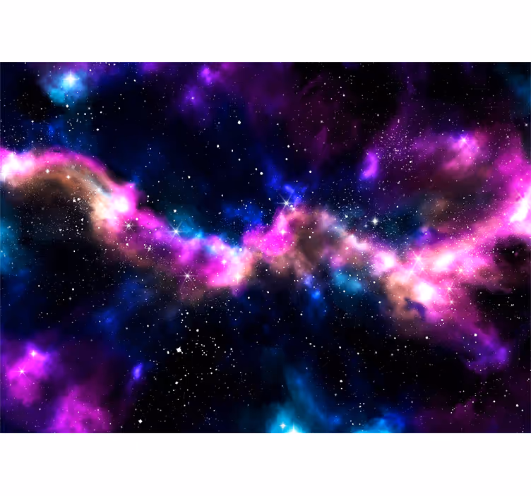 Pink and Blue Universe space wall mural - TenStickers