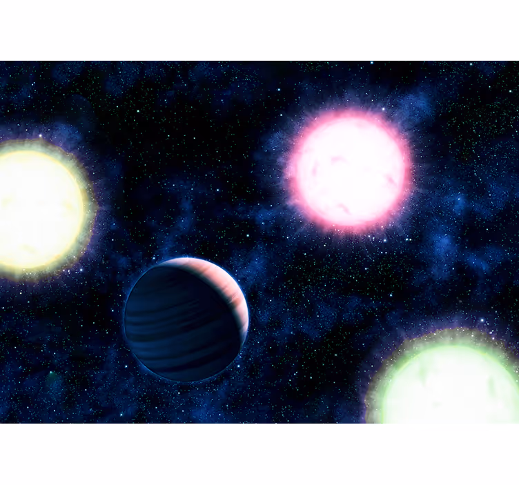 Space wall mural celestial planetary landscape - TenStickers