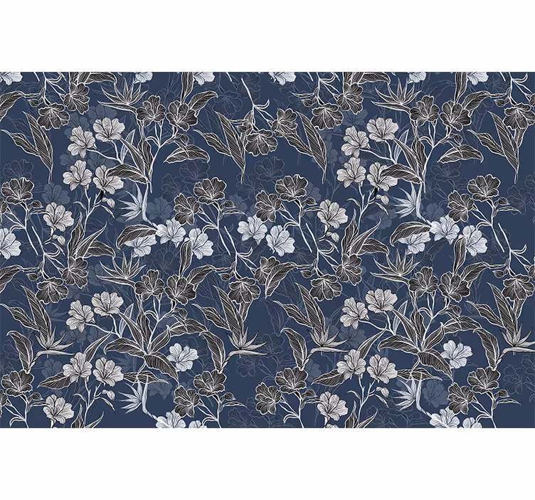 Flower wall mural with graceful floral design - TenStickers