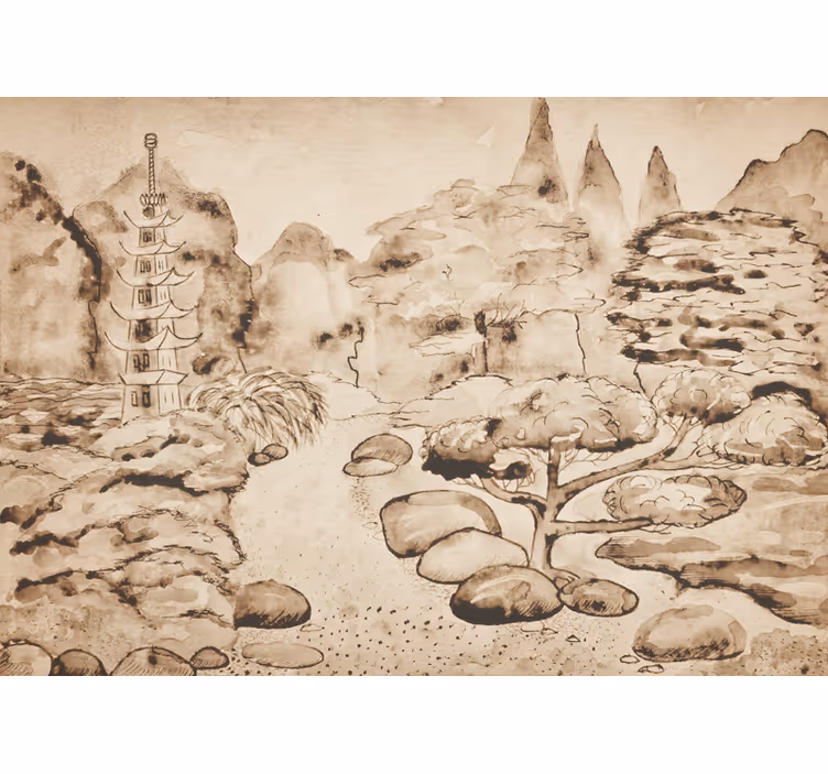 Wall mural nature serene landscape scene - TenStickers