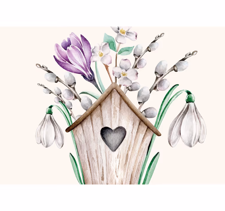 Flower wall mural cottage flower arrangement - TenStickers