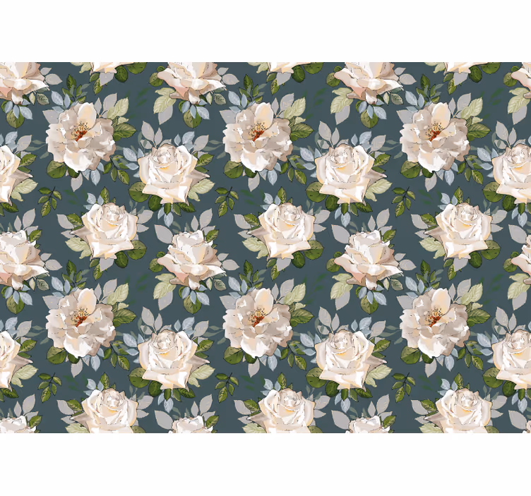 Flower wall mural rose floral design - TenStickers