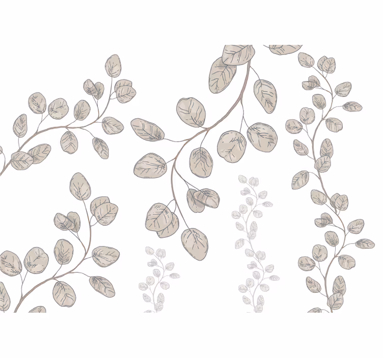 Delicate Leaf Patterns wall mural master bedroom - TenStickers