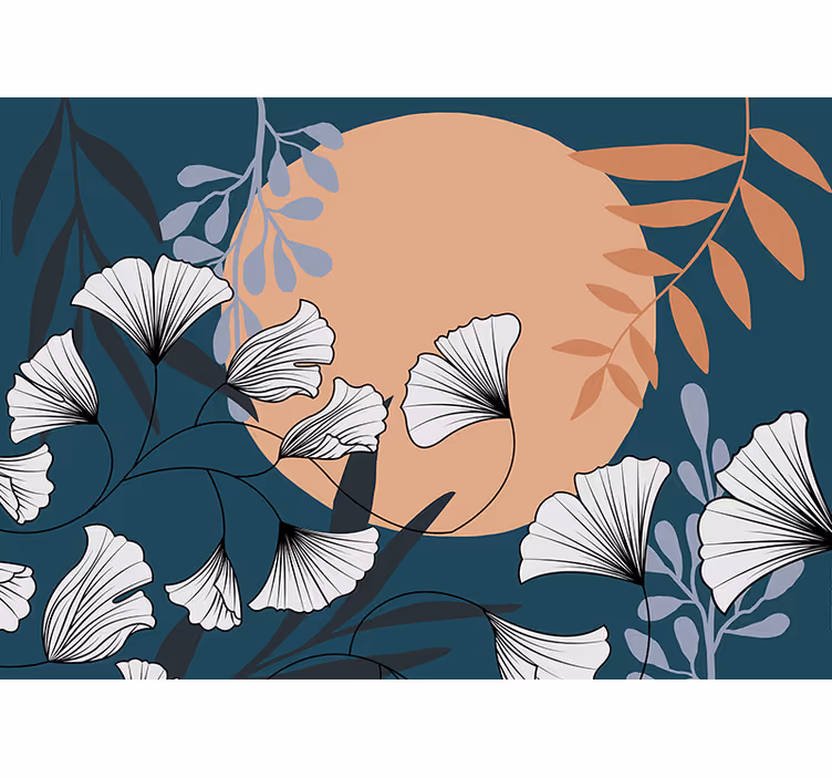 Flower wall mural floral botanical design - TenStickers