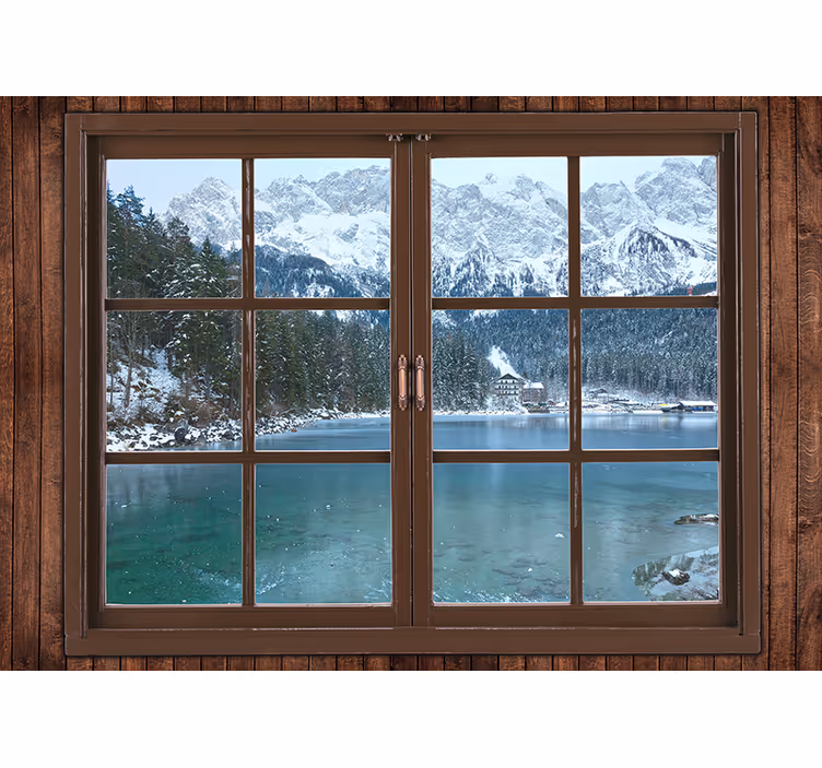 Icy peak vista landscape wall mural - TenStickers