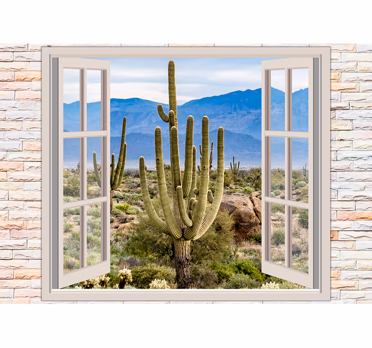 Wall mural nature desert cactus scene - TenStickers