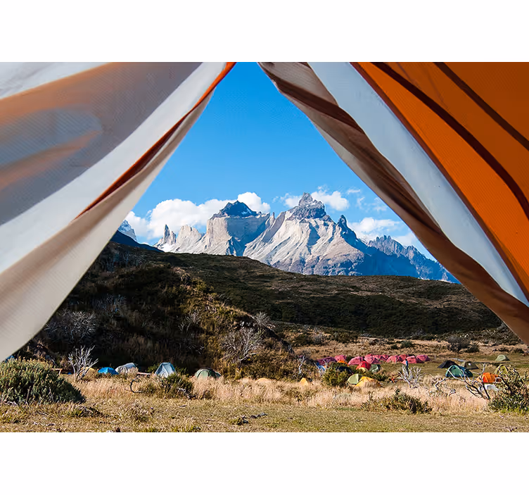 Landscape wall mural mountain view canvas - TenStickers