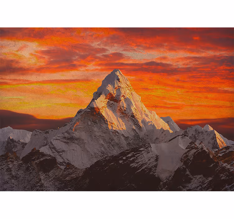 Majestic mountain sunset wall mural mountain - TenStickers