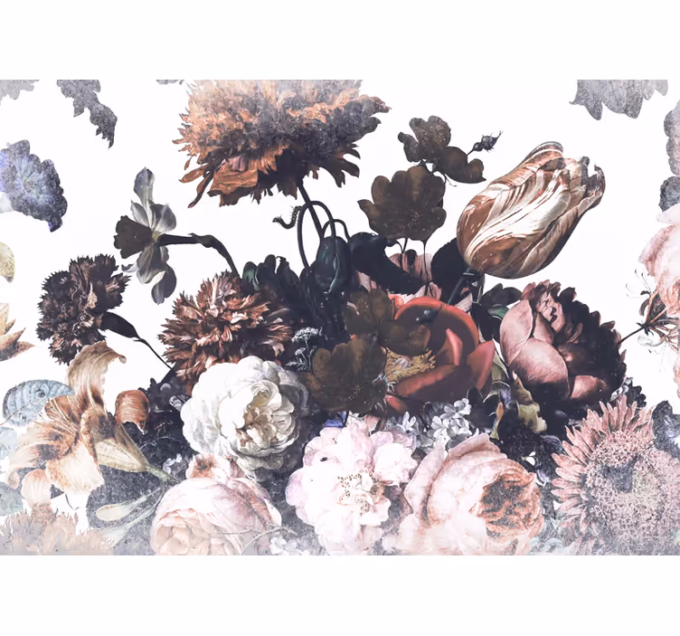 Flower wall mural floral arrangement design - TenStickers