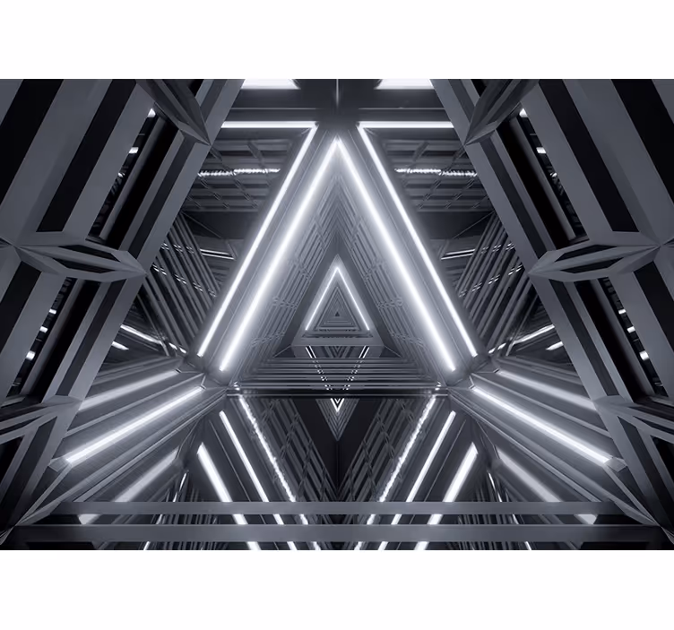 Futuristic Tunnel 3D  modern wall mural - TenStickers