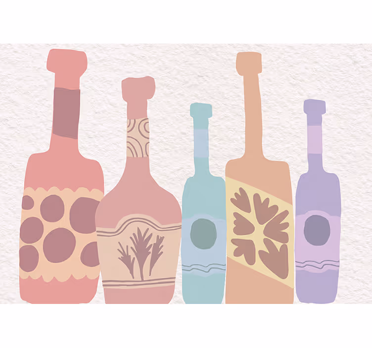Art wall mural stylized bottle collection - TenStickers