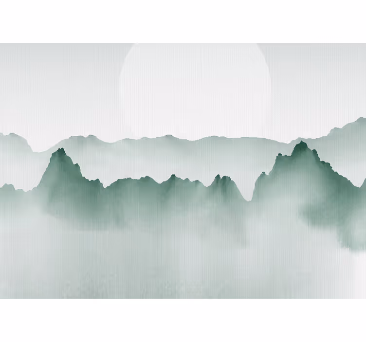Wall mural nature mountain silhouette scene - TenStickers