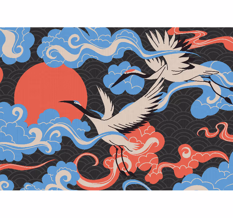 Animals wall mural cranes in flight - TenStickers