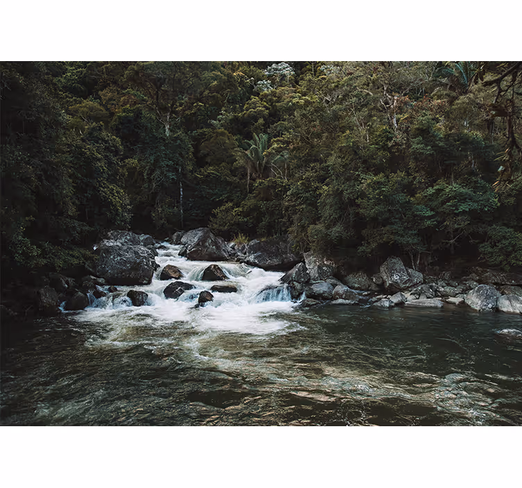 Serene River Scene wall mural nature - TenStickers