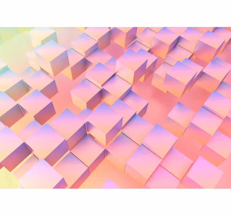 Abstract wall mural floating cube design - TenStickers