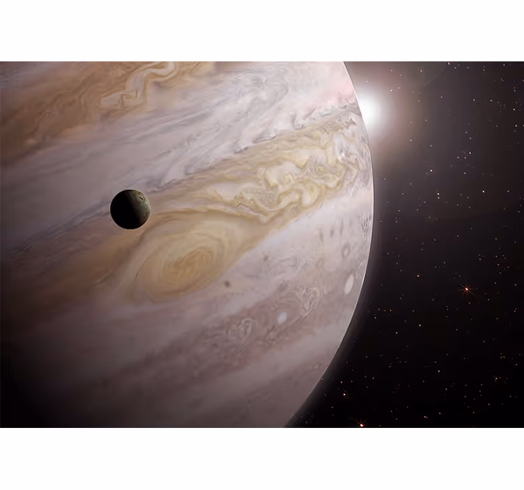 Jupiter and Moon space wall mural - TenStickers