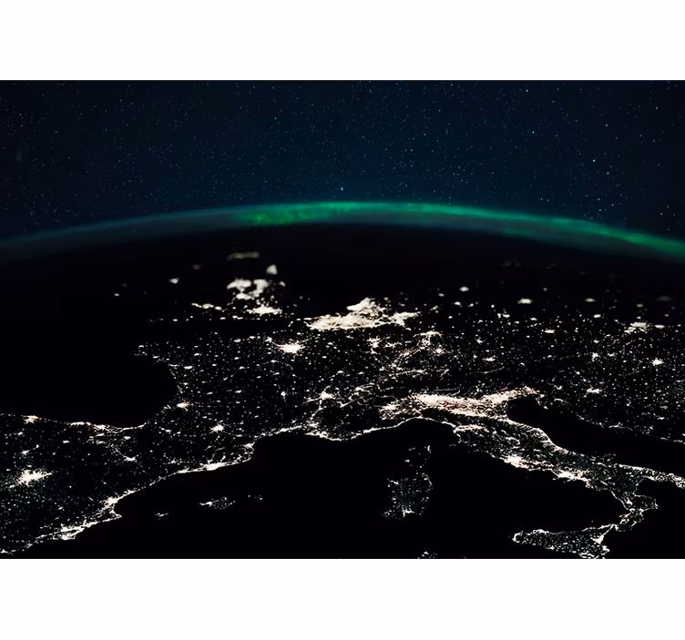 Space wall mural aerial view of earth - TenStickers