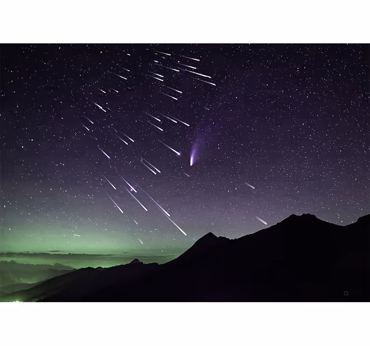 Space wall mural shooting stars night - TenStickers