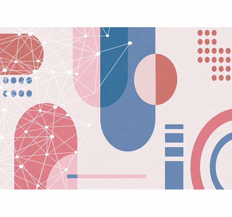 Abstract wall mural geometric shapes network - TenStickers