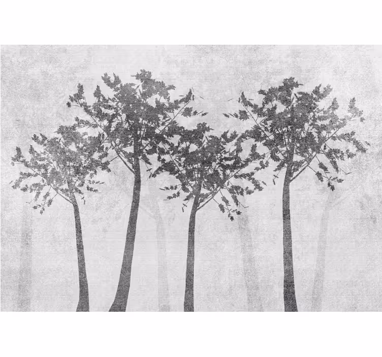 Wall mural trees silhouette tree design - TenStickers