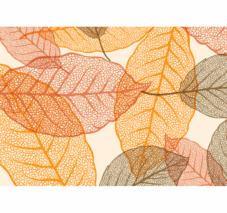 Wall mural nature with detailed leaf designs - TenStickers