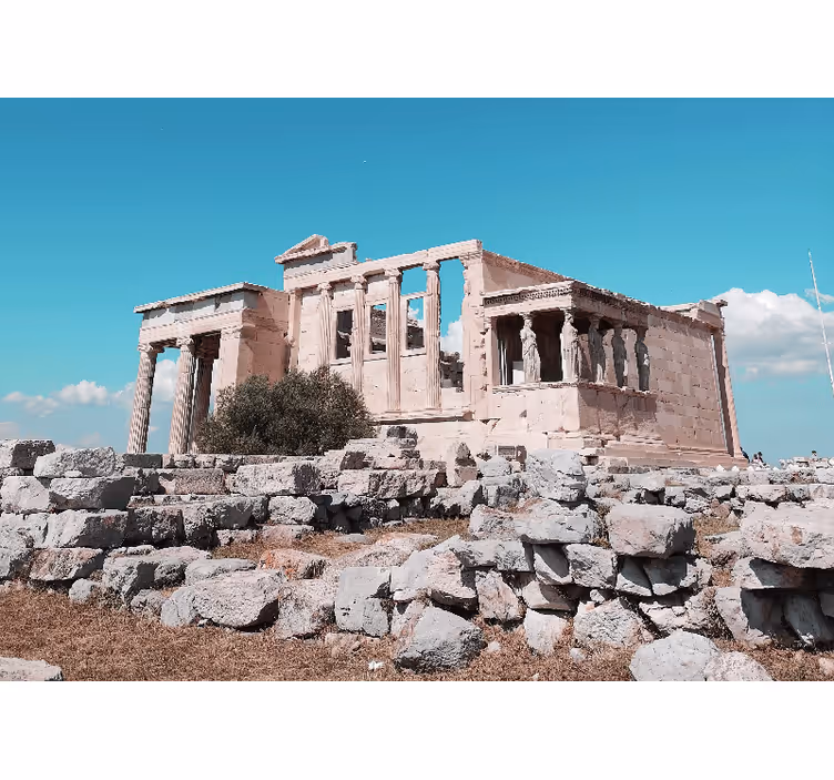 City wall mural ancient temple ruins art - TenStickers
