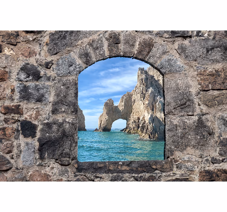 Rocky Arch View under the sea wall mural - TenStickers