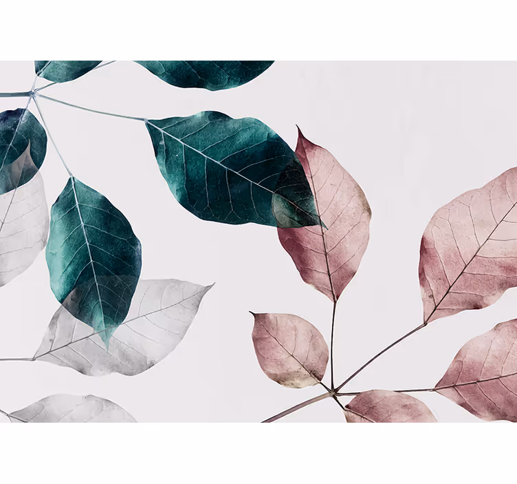 Wall mural nature with graceful leaf designs - TenStickers