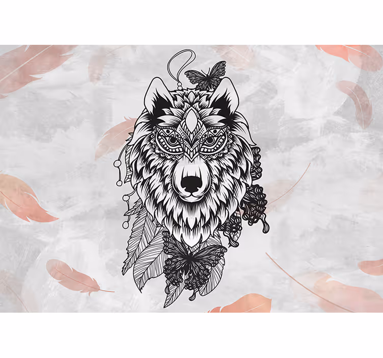 Wall mural teen bedroom wolf art decoration - TenStickers