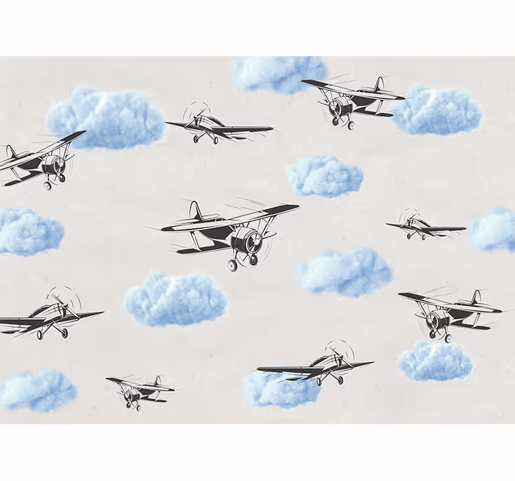 Wall mural vehicle flying vintage airplanes - TenStickers