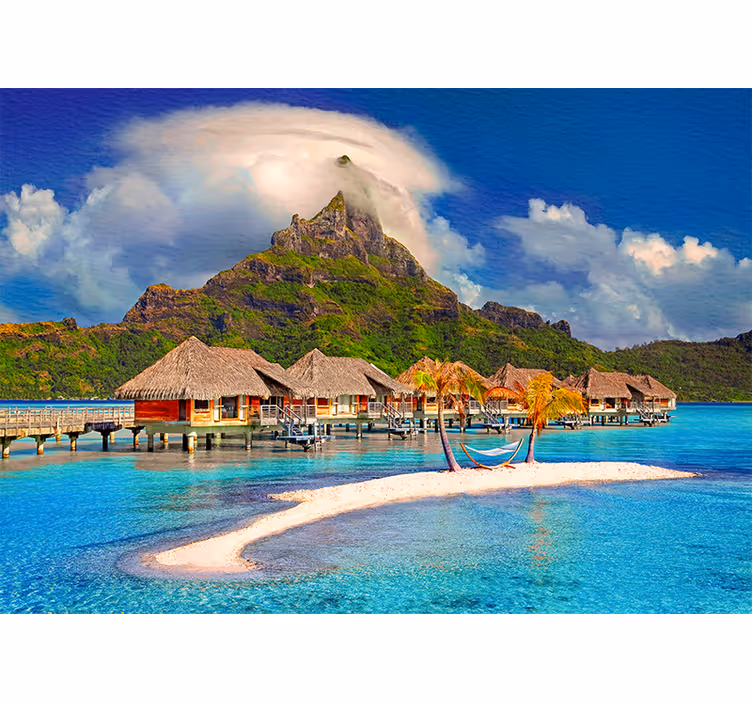 Landscape wall mural tropical island escape - TenStickers