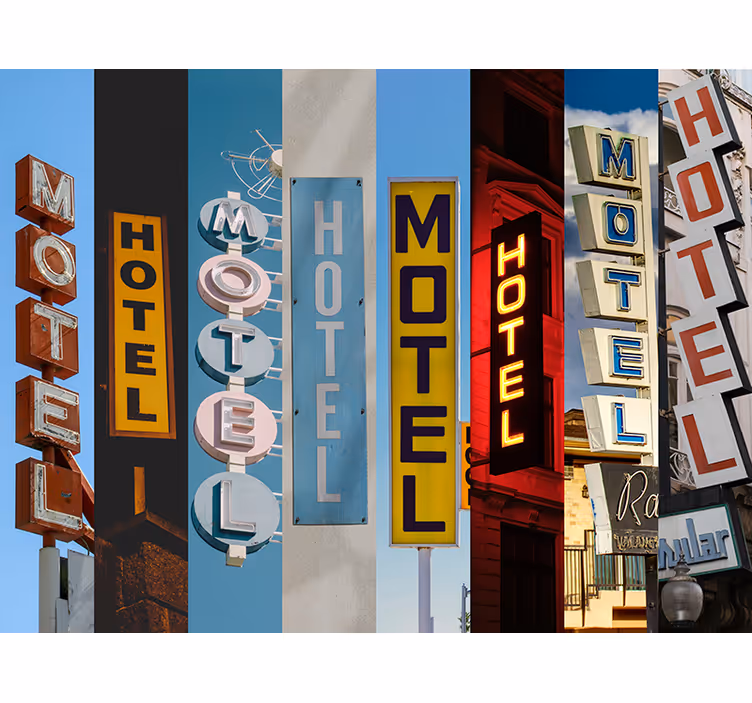 Hotel signs wall mural wallpaper - TenStickers