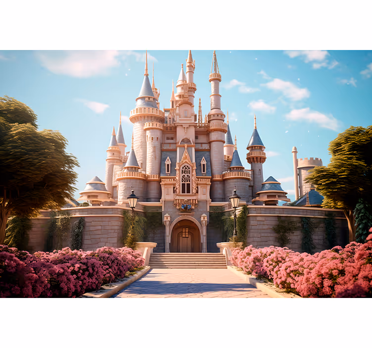 princess castle fantasy wall mural - TenStickers