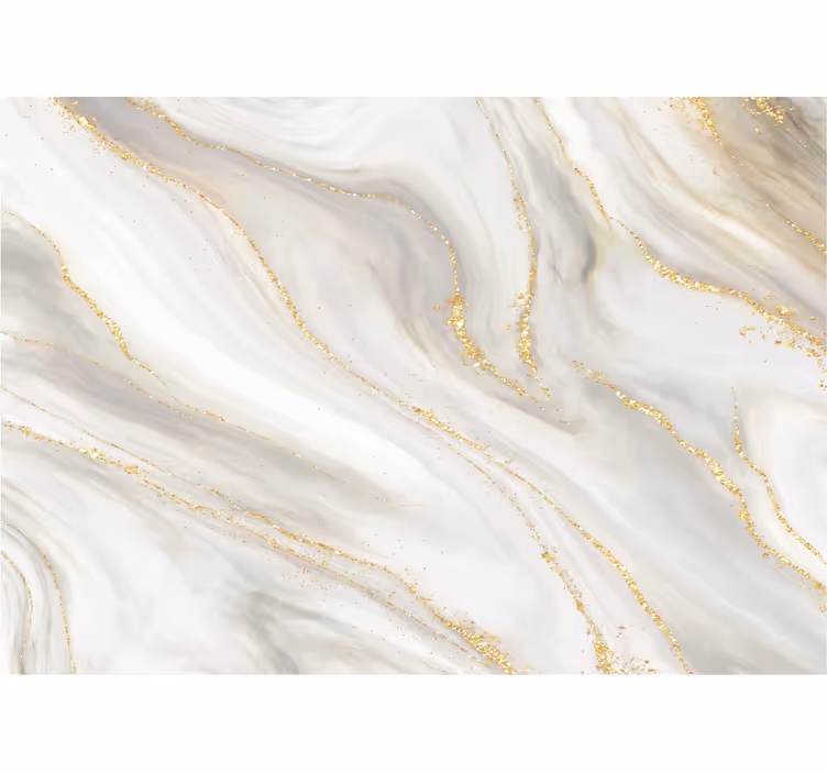 white and gold marble Bathroom Murals - TenStickers