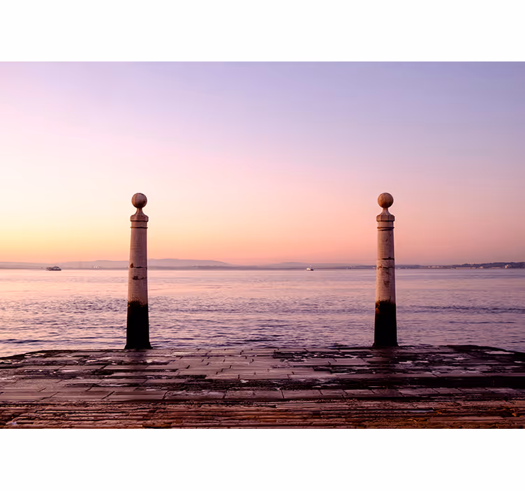 Sunset Pier Vista landscape wall mural - TenStickers