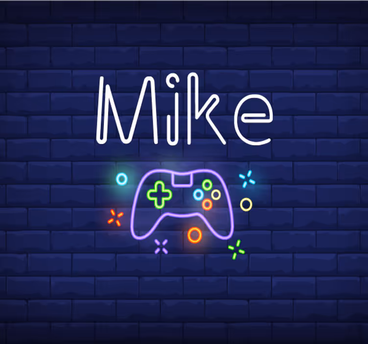 console controller with neon lights custom wall mural - TenStickers