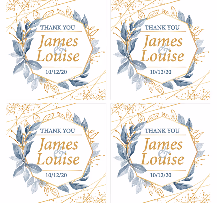 Custom wedding guest coaster - TenStickers