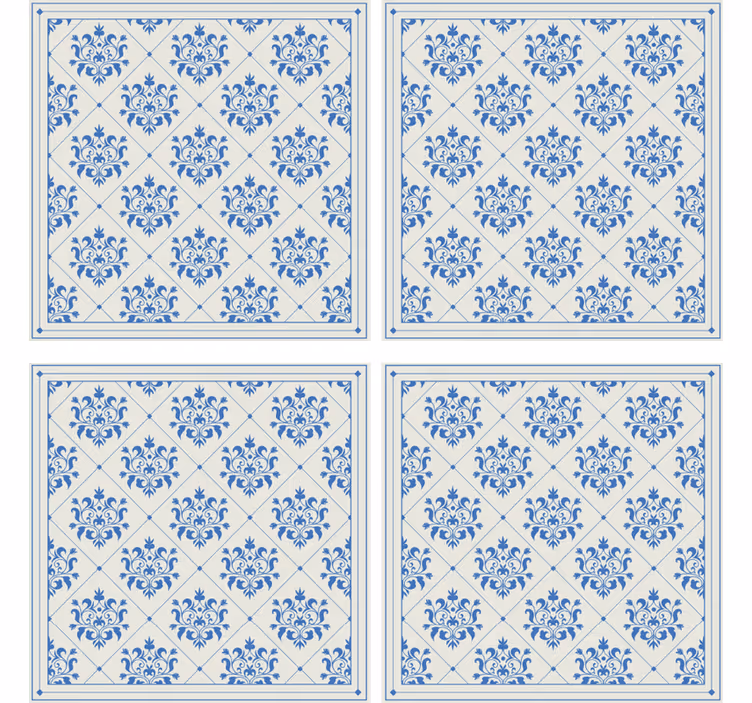 Floral tile  pattern coasters - TenStickers