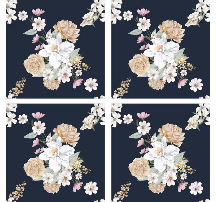 Beautiful bouquet flower vintage coasters - TenStickers