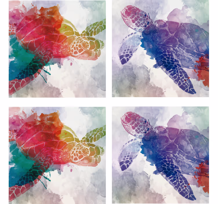 Watercolour Turtle Animal Coaster - TenStickers