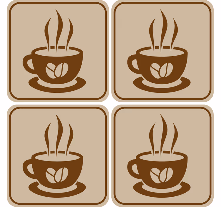 Coffee Cup with Beans vintage coaster - TenStickers