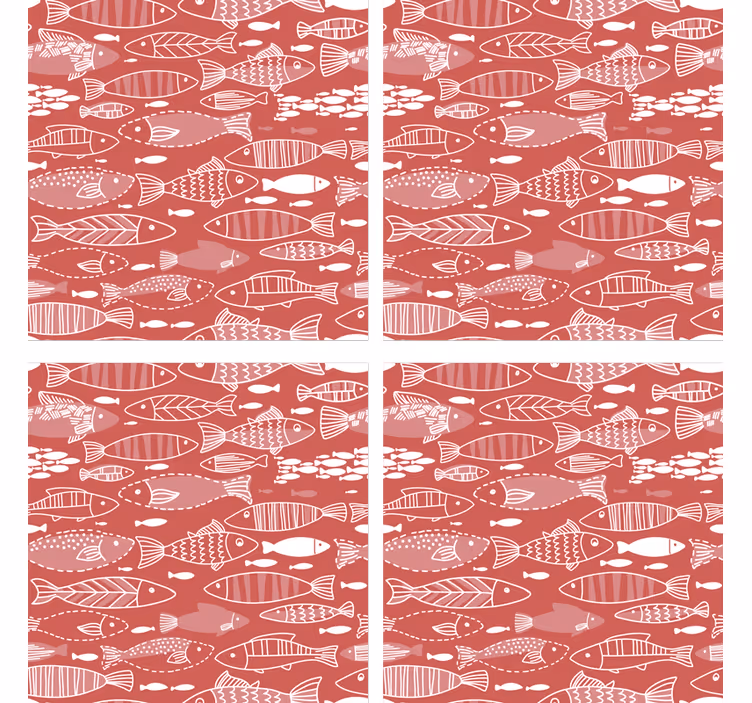 Modern coaster with fish pattern design - TenStickers