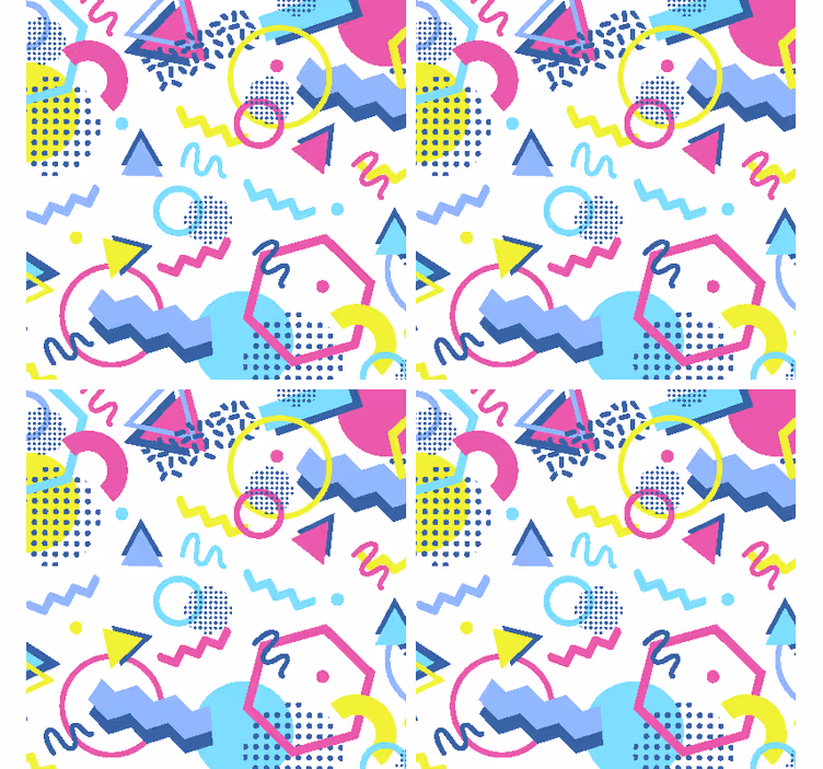 Geometric Memphis style modern coaster - TenStickers