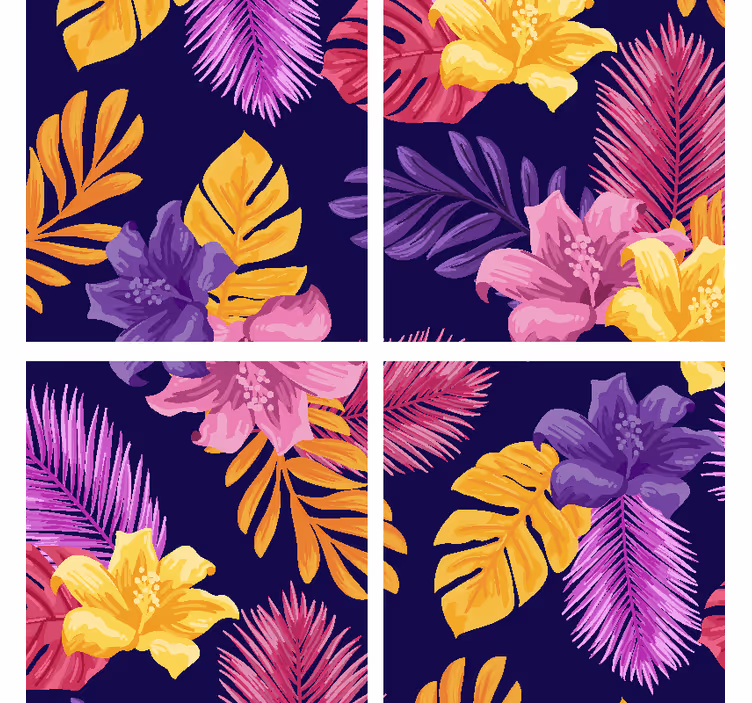 Modern coaster with tropical leaf design - TenStickers