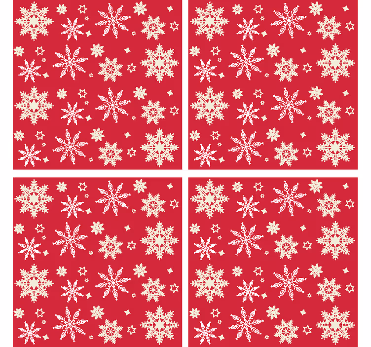 Snowflakes pattern drink coaster - TenStickers