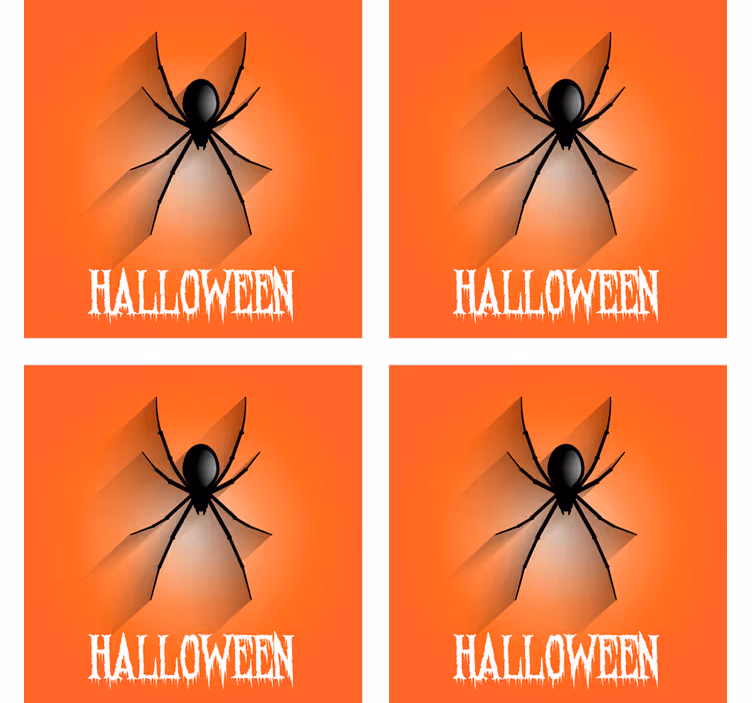 Halloween coaster with spooky spider design - TenStickers
