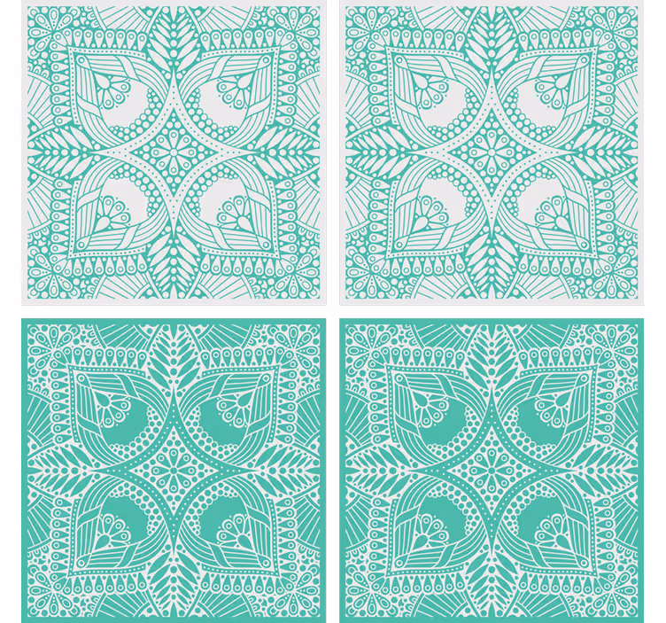 Coasters with detailed floral design - TenStickers