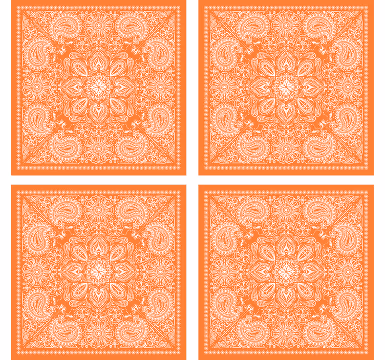 Coasters with detailed paisley motif - TenStickers