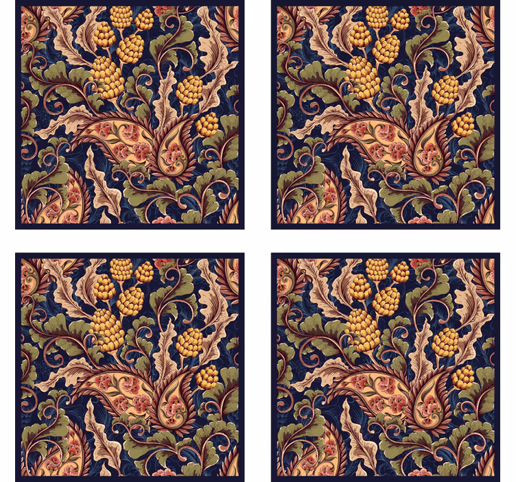 Sophisticated botanical motif coasters - TenStickers